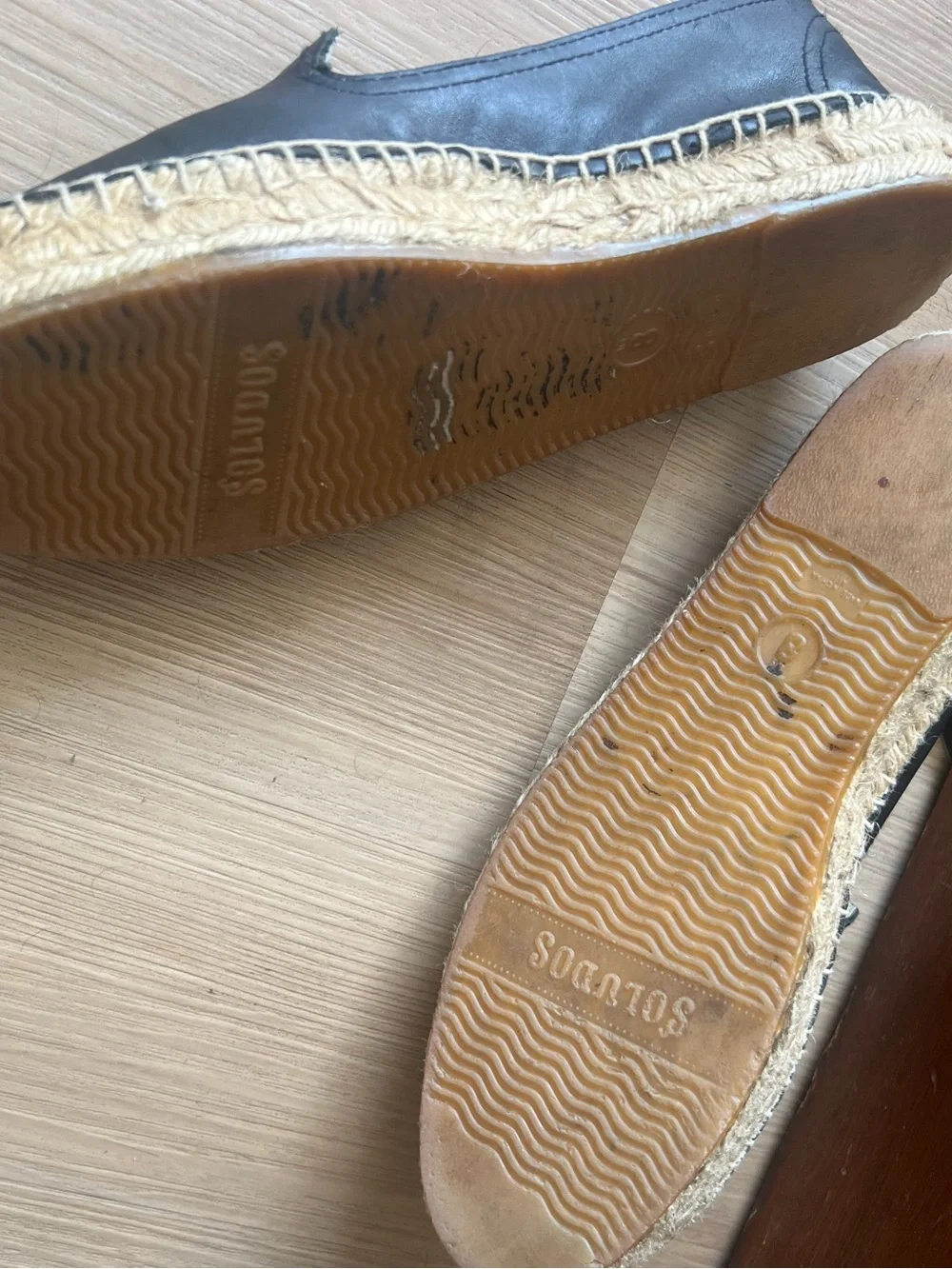 SOLUDOS Smoking Slippers/Leather Espadrilles • 8 (38.5 EU)